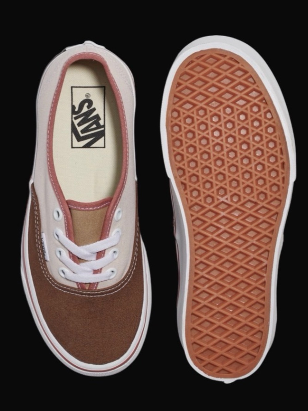 Vans Women’s Brown & Cream Platform Authentic with Pink Trim - Picture 8 of 9